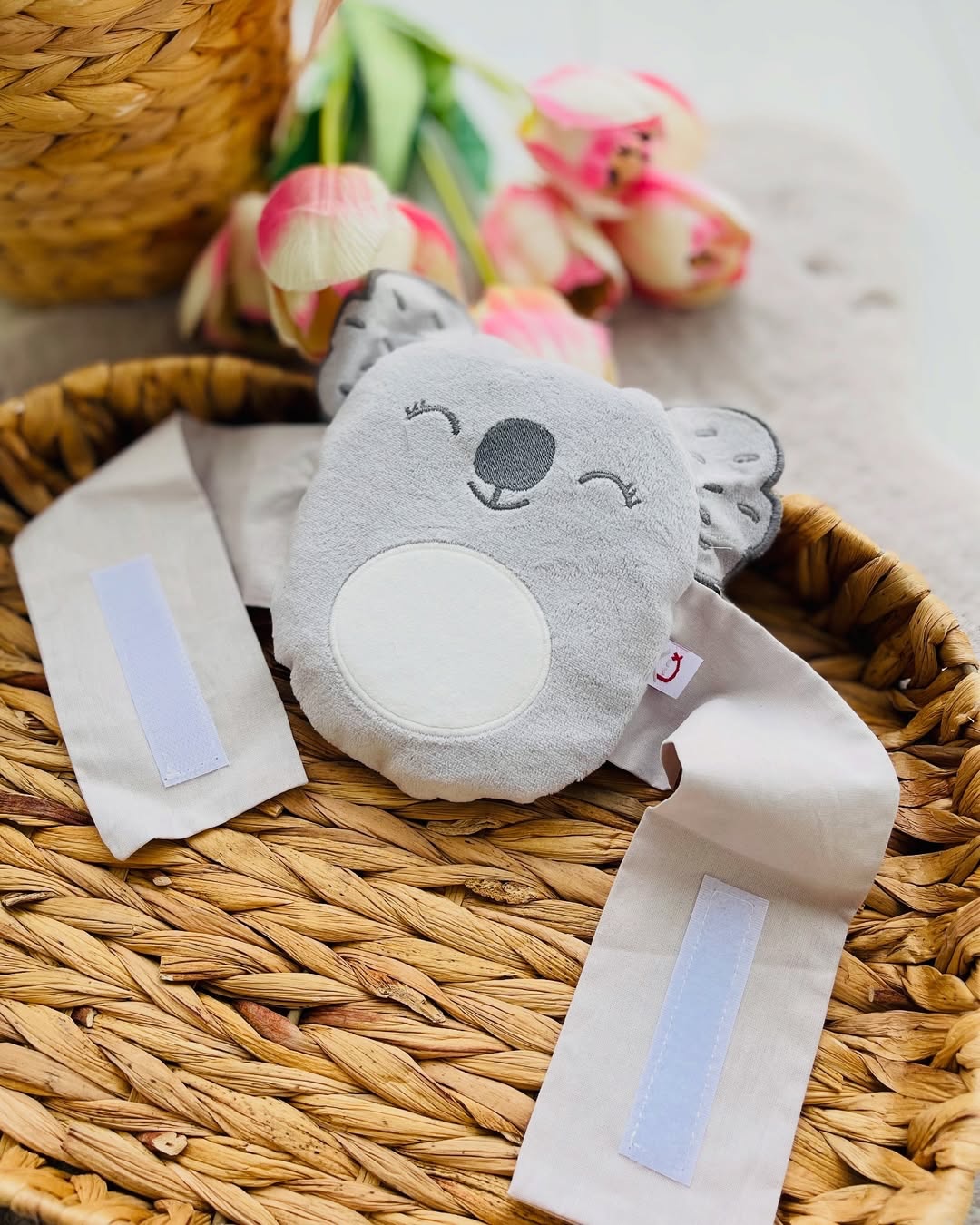 Ceinture Anti-coliques Bébé - Sac Chaud/froid, Billes Céramique + Gel Réfrigérant - Ajustable, Peluche Lion
