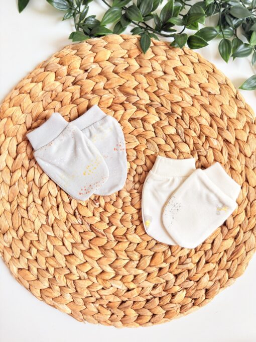 Lot de 2 mouffles beige coton organique – Biorganic