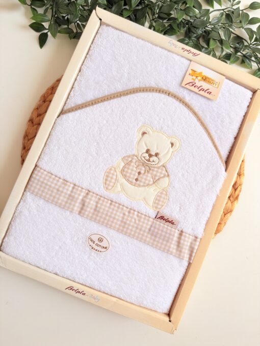 Serviette Sortie de Bain Cape Bébé Coton Naturel
