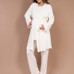 Pyjama de grossesse et d’allaitement détails en rose – Confort et respirabilité