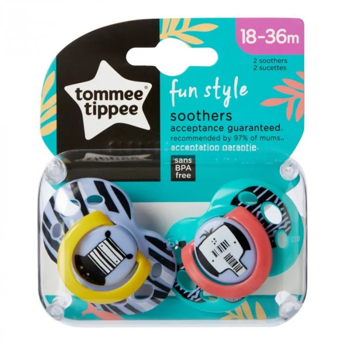 Pack de 2 sucettes Fun style 18-36 mois Mixte- Tommee Tippee - Allobebe  Maroc