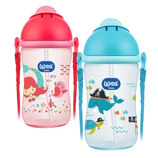 Gourde à paille bébé bleu pirate 380ml