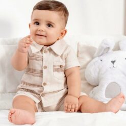 Ensemble Bébé Garçon en Lin Pur, Short et T-shirt