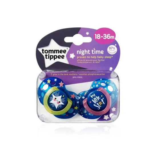 Pack de 2 sucettes nuit 18-36 mois my little star - Tommee Tippee