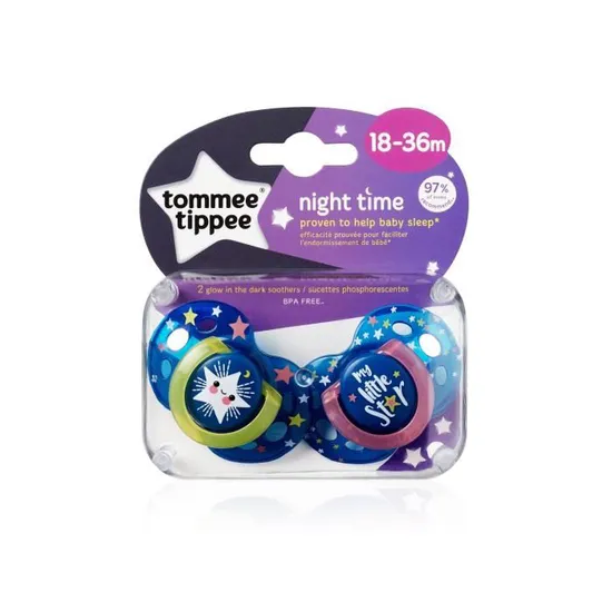 Pack de 2 sucettes nuit 18-36 mois my little star - Tommee Tippee -  Allobebe Maroc