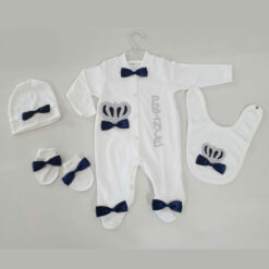 Set de 4 Pcs Baptême Prince en Bleu