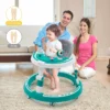 3 en 1Trotteur Bébé, Trotteur Marche Bébé Pliable, Réglable en Hauteur, Anti-renversemen avec Roues Silencieuses à 360°,Plateau Repas et Plateau