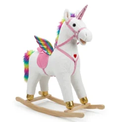 Licorne à Bascule Magique – Crinière Arc-en-Ciel Corne Dorée