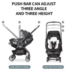Poussette Siège Auto 3 en 1 Kidilo