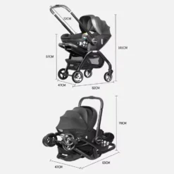 dimesnion Poussette Siège Auto 3 en 1 Kidilo