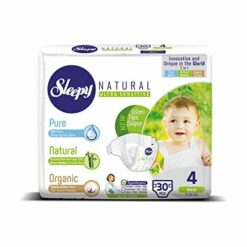 Sleepy Natural Bambou Couches Bébés Maxi Taille 4 - (7-14kg) 30 Unités