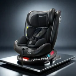 Siège Auto Popypapa G406 – Isofix 360° | Naissance à 12 ans | Tissu respirant + Cuir noir