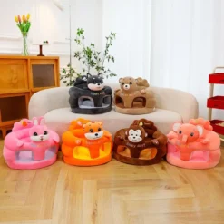 Coussins assise bébé Happy Day 6 modèles animaux ours tigre lapin singe éléphant chien peluche