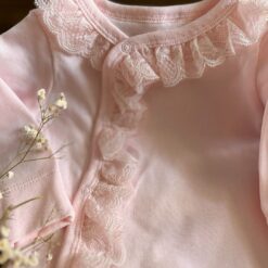 Elégante Grenouillère bébé mixte en Rose - coton naturel
