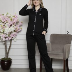 Ensemble Pyjama de Maternité Élégance Classique – Chemise Pantalon