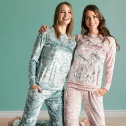 Pyjama chaud 3 couches en velours pour femme enceinte, tenue de