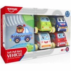Voitures souples 4 pièces avec tapis de jeu 12M+ - Huanger
