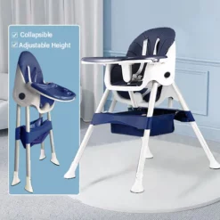 chaise haute bleu