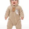 Combinaison Pilote Ourson Beige Wellsoft 100% coton