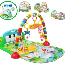 Tapis Piano d'éveil musical 3en1 Vert - Huanger