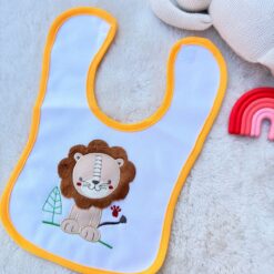 Bavoir bébé tout doux pour les repas de bébé - Motif Lion