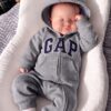 Combinaison Bébé en Coton Doux Ouverture Facile grise – Confort Maximum