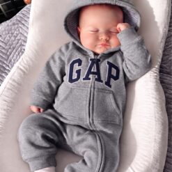 Combinaison Bébé en Coton Doux Ouverture Facile grise – Confort Maximum