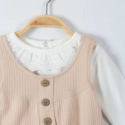 Combinaison coton boutonnée beige
