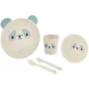Service de table en bambou 5 pieces Panda Bleu - Kikkaboo