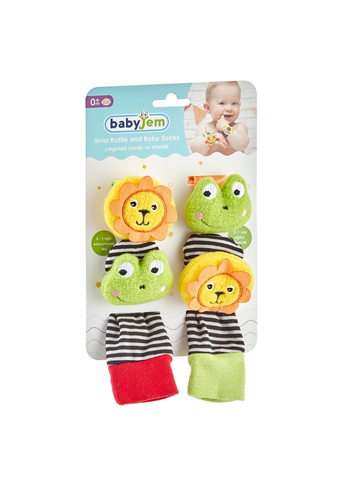 Ensemble de chaussettes Wrist Rattle Foot Finder, Jouets à hochet pour bébés  0-6 mois, Jouet sensoriel doux nouveau-né, Chaussettes à hochet pour bébé