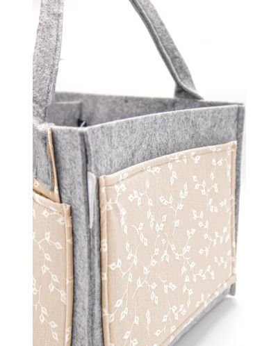 Panier De Rangement Bébé En Tissu Doux - 38x25x17 Cm - Compartiments Amovibles - Pour Couches, Lingettes, Produits De Soin