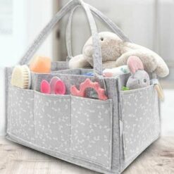 Panier à couches portable pour bébé gris - Babyjem