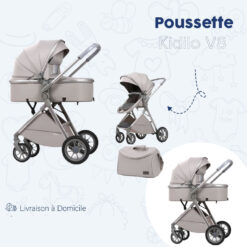 poussette kidilo v8 grise