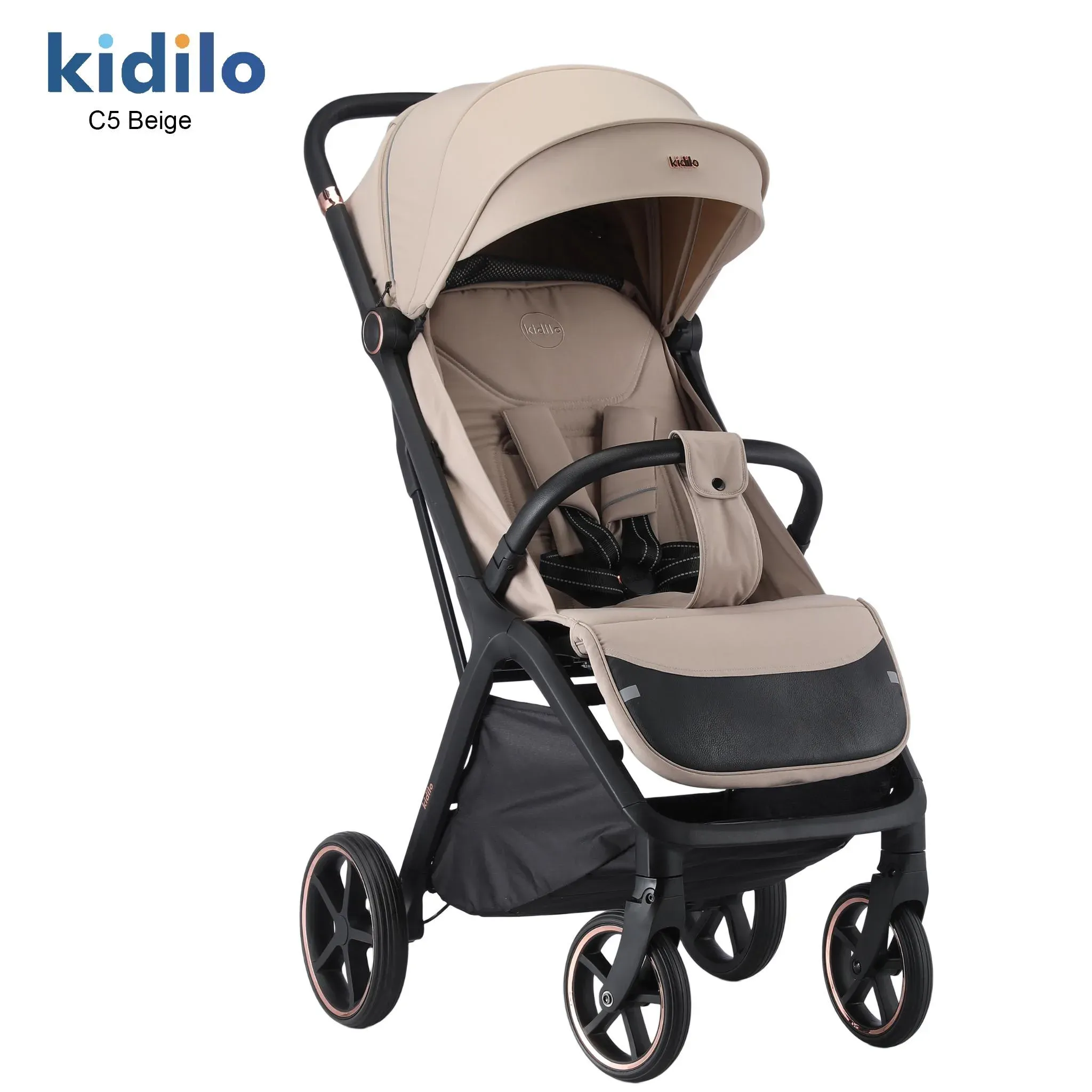 poussette kidilo compcte solide aluminum beige