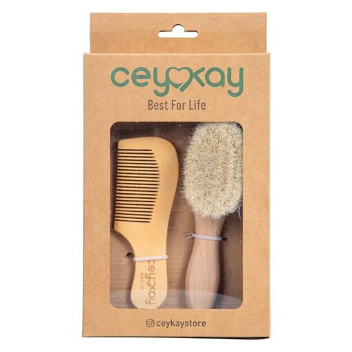 Ensemble Brosse et Peigne Bébé en Bois : Douceur Naturelle