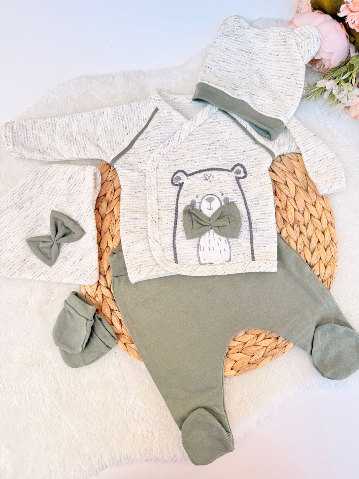 Pack Naissance 5 pcs Garçon vert - Petit Ours