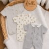 pack 3 Barboteuses Bébé Garçon Douceur 0-3mois Teddy Bear