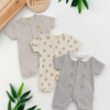 pack 3 Barboteuses Bébé Garçon Douceur 0-3mois Teddy Bear