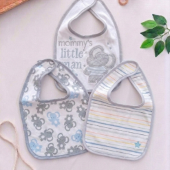Pack de 3 Bavoirs Coton Doux – Protection Bébé Allaitement et Biberon
