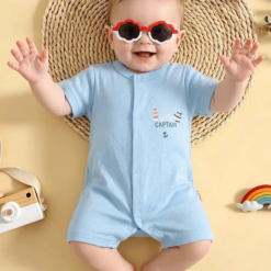 Lot de 3 Barboteuses Bébé en Coton – Douceur Marine