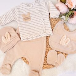 Pack Naissance 5 pcs 0-6mois beige - Sweet Bunny