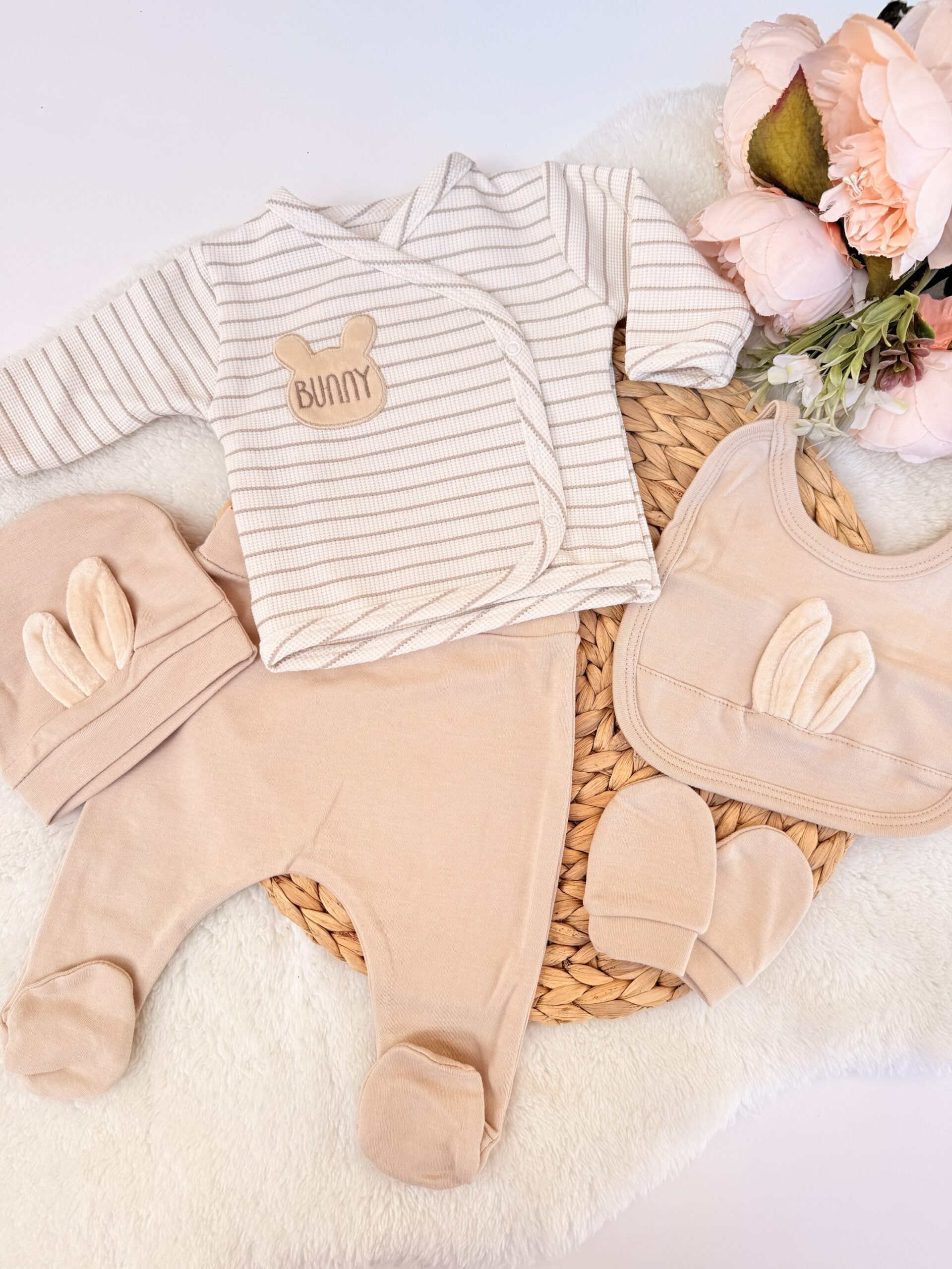 Pack Naissance 5 pcs 0-6mois beige - Sweet Bunny