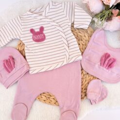 Pack Naissance 5 pcs 0-6mois rose - Sweet Bunny