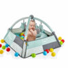 Tapis d'éveil rabattable avec balles et coussins Vert - babyjem