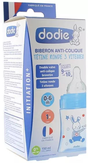 Dodie - Biberon sens+ anti- colique tetine plate ourson 150ml - Allobebe  Maroc