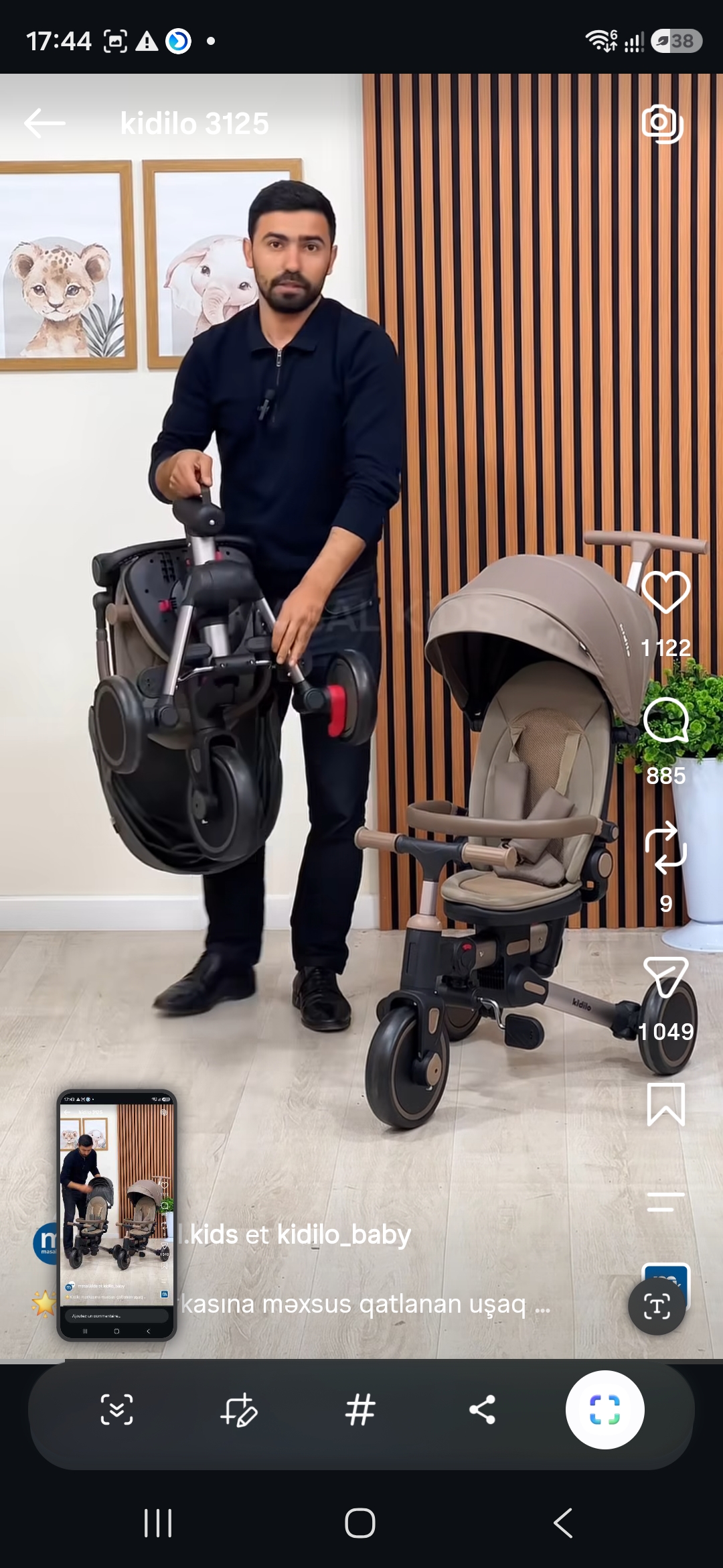 Tricycle Enfant Kidilo 3125 – Pousseur Parental, Siège Confortable, Pédalier, Dès 1 an – Image 12
