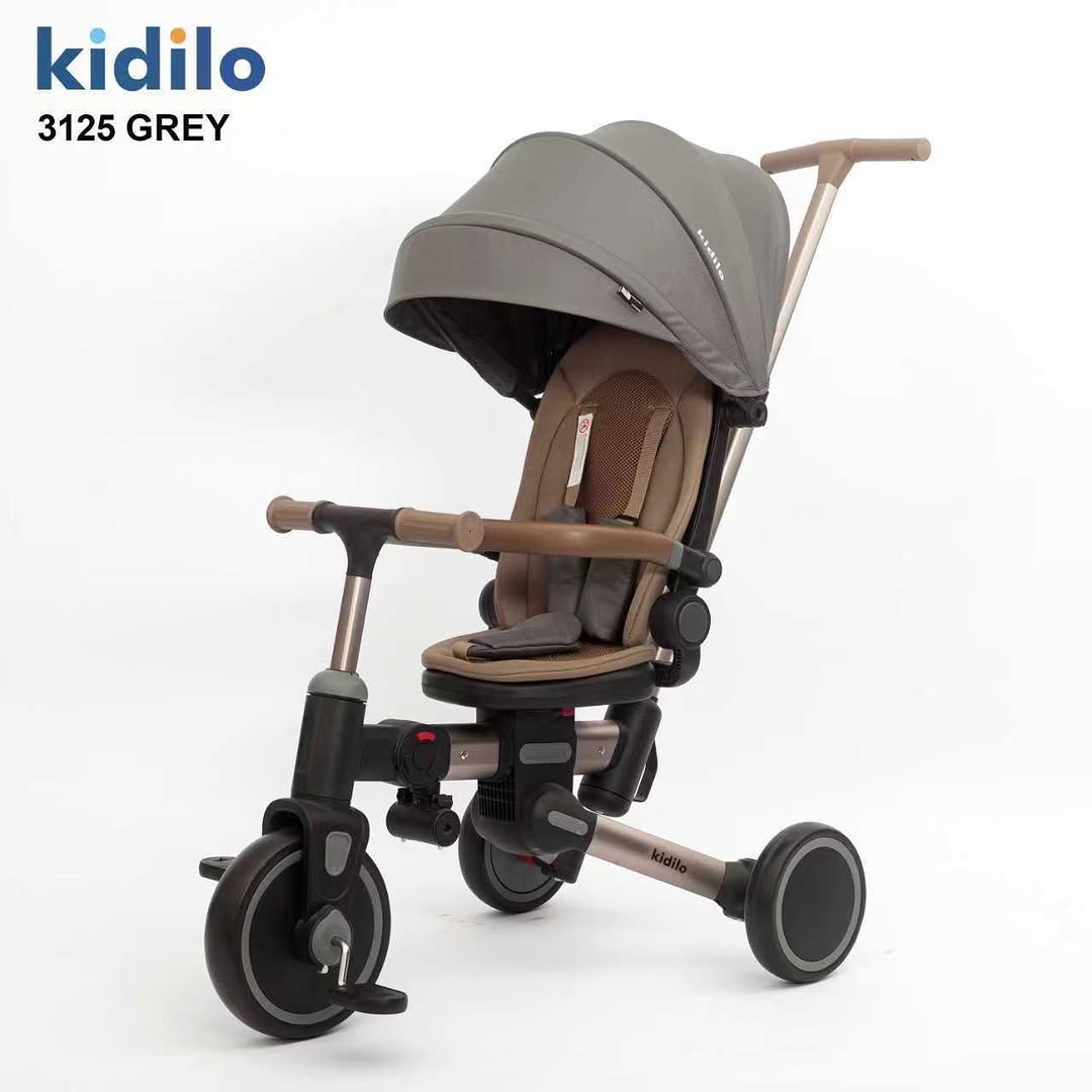 Kidilo 3125 tricycle dès 1 an – pousseur parental amovible pédalier ceinture sécurité