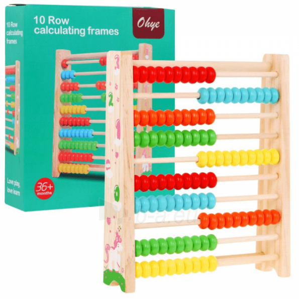 Boulier En Bois Pour Enfants - Jouet Éducatif Mathématiques Avec Perles Colorées - Apprentissage Du Calcul & De La Logique