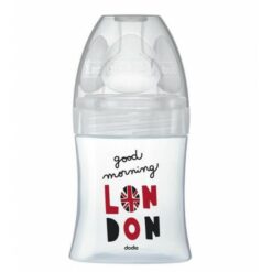 Dodie - Biberon sens+ verre anti- colique tetine plate London 150ml