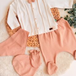 Pack naissance 5 pcs en coton mignons 0-6 mois beige